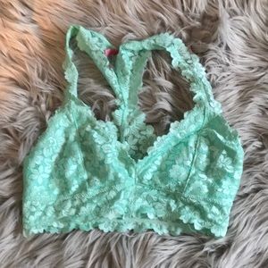 Teal racer back lace bralette size medium!